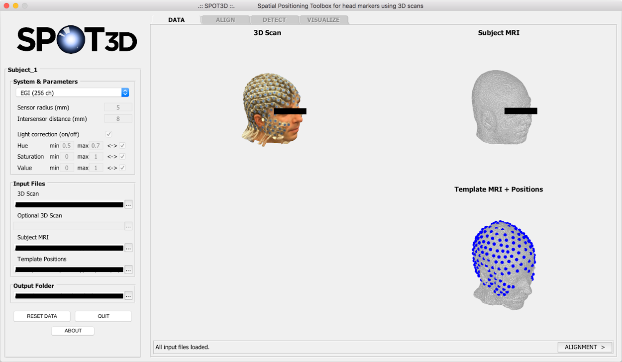 SPOT3D - Data tab